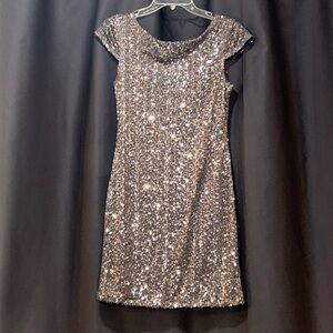 Silver Sequin Mini Dress size Small